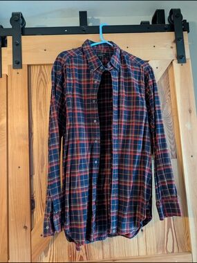 Allen Edmonds Men's Long-Sleeve Plaid Shirt - Navy & Red